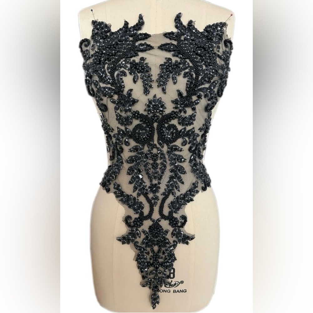 Black Rhinestones Applique